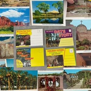 Vintage fold out postcard brochure lot scenic travel ephemera